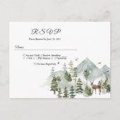 Invitation Carte Postale Forêt d'aquarelle | Arbres Et Cerfs (Devant)