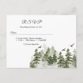 Invitation Carte Postale Forêt Verte Moderne D'hiver Aquarelle Avec Neige (Devant)