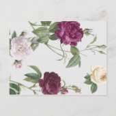 Invitation Carte Postale Formal Gold Frontière Peint Roses fête d'anniversa (Dos)