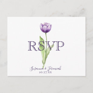 Invitation Carte Postale Formule de repas minimaliste RSVP pour mariage ave