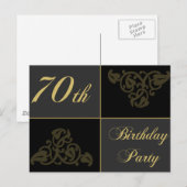Invitation Carte Postale Fournitures de fête du 70e anniversaire (Devant / Derrière)