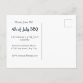 Invitation Carte Postale Fourth of July Festive Celebration (Dos)
