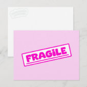 Invitation Carte Postale Fragile (Devant / Derrière)