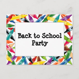 Invitation Carte Postale Frame Crayons