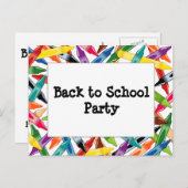 Invitation Carte Postale Frame Crayons (Devant / Derrière)