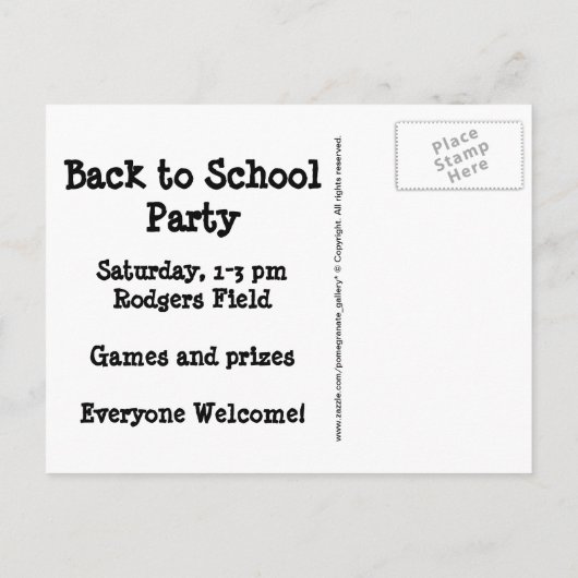 Invitation Carte Postale Frame Crayons (Dos)