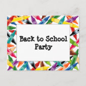 Invitation Carte Postale Frame Crayons (Devant)