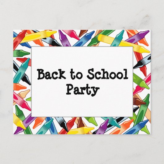 Invitation Carte Postale Frame Crayons (Devant)