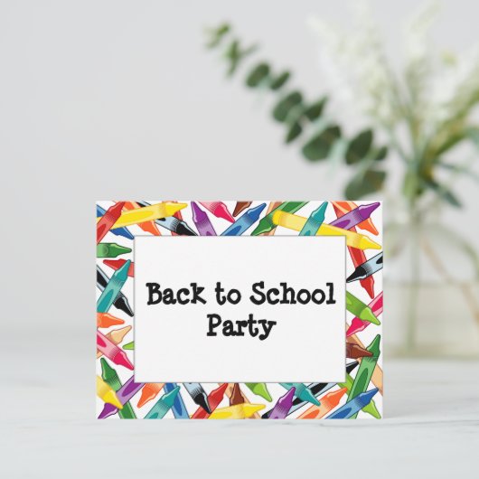 Invitation Carte Postale Frame Crayons (Debout devant)