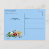 Invitation Carte Postale Frame vert rouge géométrique Thanksgiving (Dos)