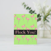 Invitation Carte Postale Frappez votre Flamant rose rose Frappe (Debout devant)