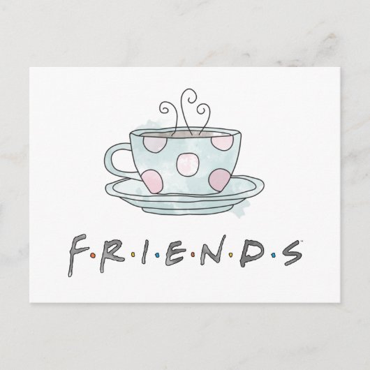 Invitation Carte Postale FRIENDS™| Aquarelle de la bouillie de café (Devant)