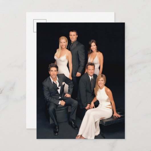 Invitation Carte Postale FRIENDS™| Groupe en noir et blanc (Devant / Derrière)