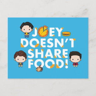 Invitation Carte Postale FRIENDS™ Joey ne partage pas de nourriture Chibi