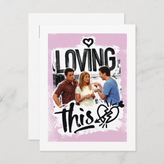 Invitation Carte Postale FRIENDS™| Joey, Rachel, & Ross - Aimer ça ! (Devant / Derrière)