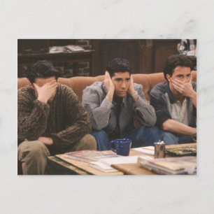 Invitation Carte Postale FRIENDS™  Joey, Ross et Chandler sur le canapé