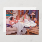 Invitation Carte Postale FRIENDS™| Les filles en robe Mariage (Devant / Derrière)