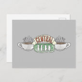 Invitation Carte Postale FRIENDS™| Logo Central Perk Watercolor (Devant / Derrière)