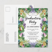 Invitation Carte Postale Fruit tropical | Green Summer Graduation Party (Devant / Derrière)