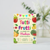 Invitation Carte Postale Frutti Tutti Cute été fête d'anniversaire (Debout devant)