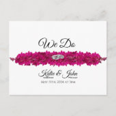 Invitation Carte Postale Fuchsia Orchidées sur mariage blanc RSVP- (Devant)