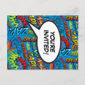 Invitation Carte Postale Fun Blue Anniversaire Fête N'importe quel âge Comé (Dos)