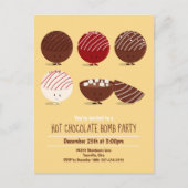 Invitation Carte Postale Fun Hot Chocolat Bomb Party (Devant)