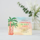 Invitation Carte Postale Fun Noël En Juillet Fête (Debout devant)