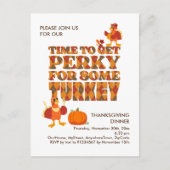 Invitation Carte Postale Fun PERKY POUR TURQUIE Dîner Thanksgiving (Devant)
