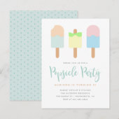Invitation Carte Postale Fun Summer Pastel Popsicle Party Enfants Anniversa (Devant / Derrière)