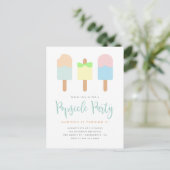 Invitation Carte Postale Fun Summer Pastel Popsicle Party Enfants Anniversa (Debout devant)