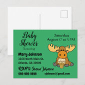 Invitation Carte Postale Funny Baby Moose Baby shower (Devant / Derrière)