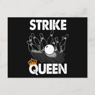 Invitation Carte Postale Funny Bowling Strike Queen Tee Shirt Men Women
