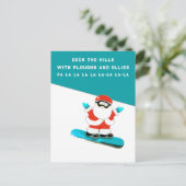 Invitation Carte Postale Funny Christmas Ski Holiday (Debout devant)
