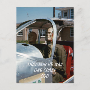 INVITATION CARTE POSTALE FUNNY CRASH TEST DUMMY PHOTO ANNIVERSAIRE