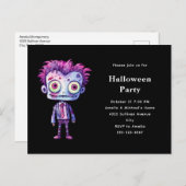 Invitation Carte Postale Funny Frankenstein Monster Halloween Fun (Devant / Derrière)