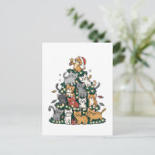 Invitation Carte Postale Funny Kitten Christmas Tree Chat Animal de compagn (Debout devant)