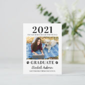 Invitation Carte Postale Funny Photo Accueil École Classe Chien 2021 Gradua (Debout devant)