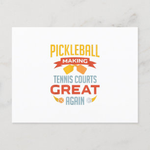 Invitation Carte Postale funny pickleball making courts