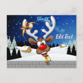 Invitation Carte Postale Funny Reindeer Peeking Christmas Meme  (Devant)