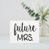 Invitation Carte Postale Future Mme Fête des mariées Black White Mariage (Debout devant)