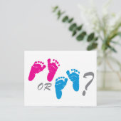 Invitation Carte Postale garçon ou fille ? le genre révèle une fête ? (Debout devant)