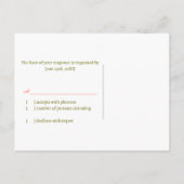 Invitation Carte Postale Garden Peony Mariage d'été RSVP (Dos)