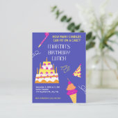 Invitation Carte Postale Gâteau d'anniversaire moderne (Debout devant)