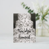 Invitation Carte Postale Gâteau de Mariage Élégant (Debout devant)