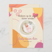 Invitation Carte Postale Gebortekaartje voor de kleine (Devant / Derrière)