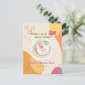 Invitation Carte Postale Gebortekaartje voor de kleine (Debout devant)