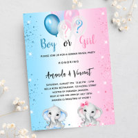 Genre révéler bleu rose garçon fille éléphants