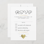 Invitation Carte Postale gentiment répondre mariage rsvp blanc (Devant / Derrière)