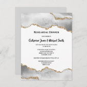 Invitation Carte Postale Géode faux or blanc agate aquarelle chic (Devant / Derrière)